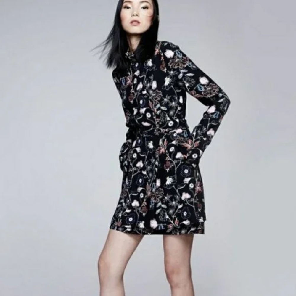 A.L.C. Charles Silk Floral Mini Dress Women's Size 0